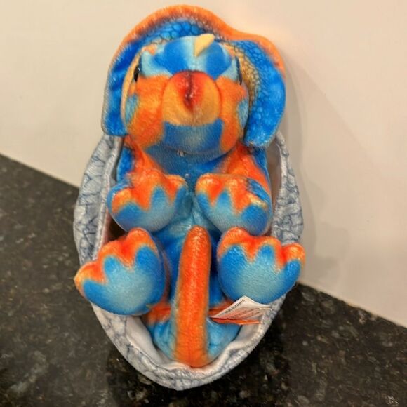 Wild Republic Dinosarauria Baby Triceratops Plush Dinosaur Prehistoric with Egg - Picture 2 of 8
